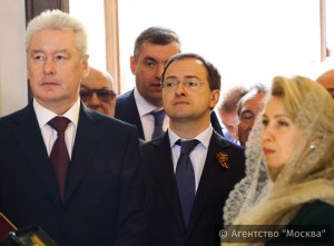 Мэр Москвы Сергей Собянин принял участие в в церемонии освящения храма Преображения Господня