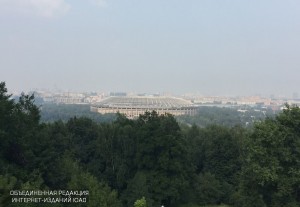 Панорама с видом на спорткомплекс Лужники