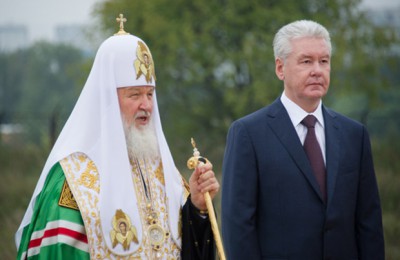 Собянин и Патриарх Кирилл осмотрели ход работ по реконструкции Епархиального дома