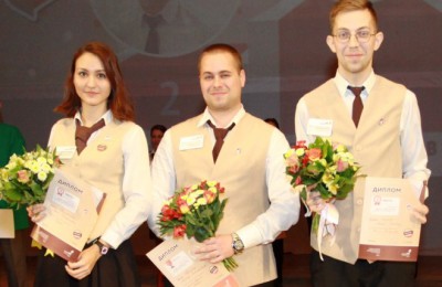 Победители (слева направо): Анна Кондратьева (3 место), Антон Абрамов (1 место), Андрей Шахов (2 место)