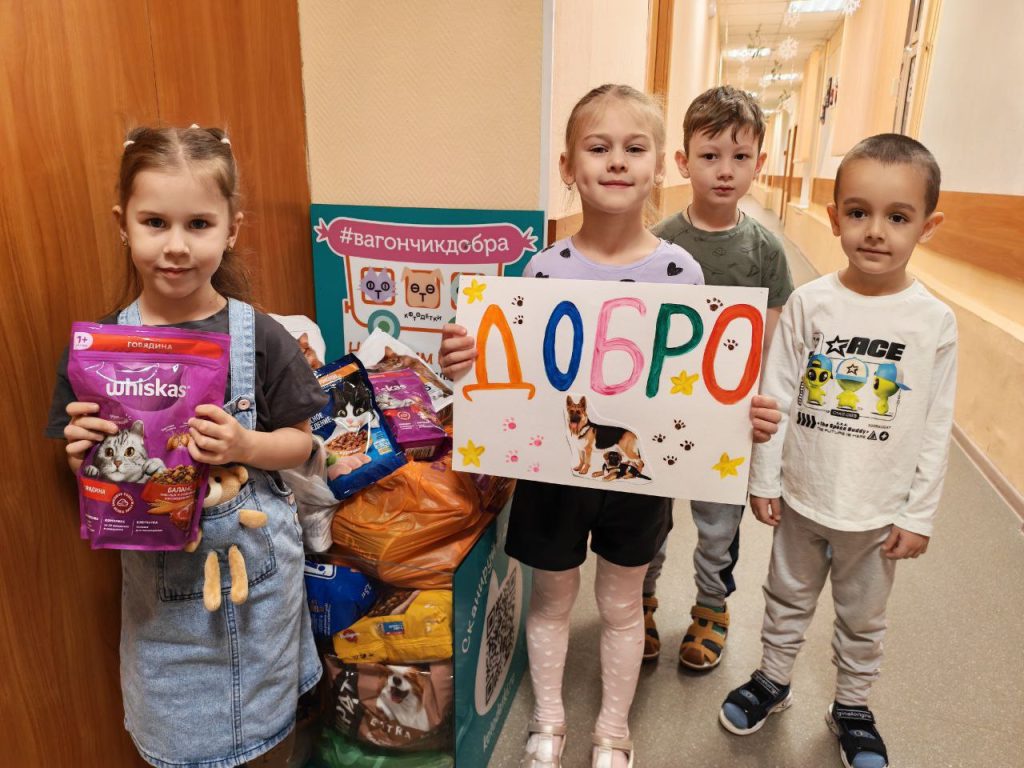 Акция помощи животным прошла в школе №998. Фото: Telegram-канал школы №998